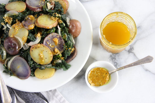 Golden Turmeric Ginger Dressing For Heart Roasted Potato Salad