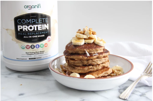 Apple Banana Protein Pancakes